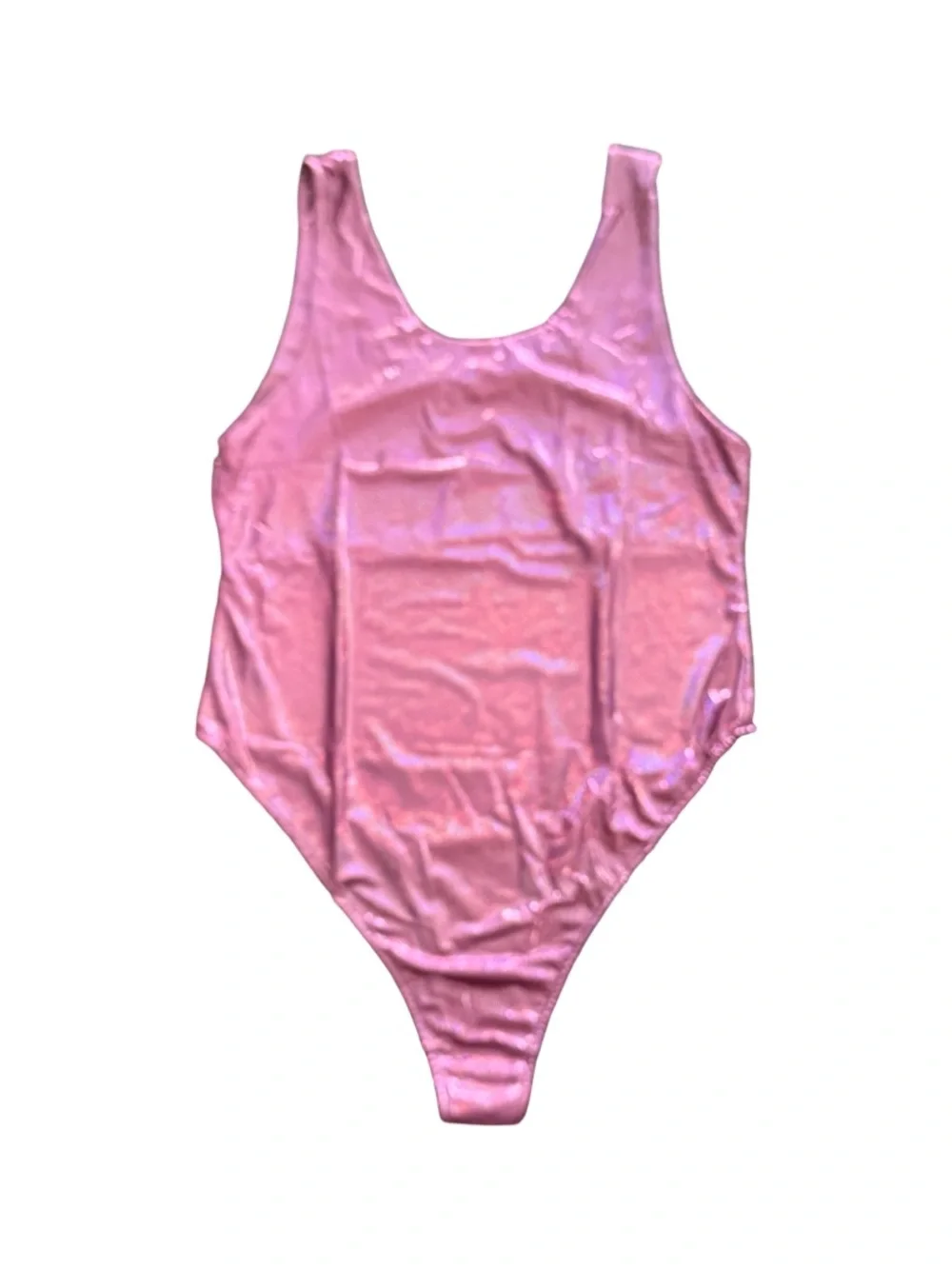 Iridescent Pink One-Piece Swimsuit with Belt